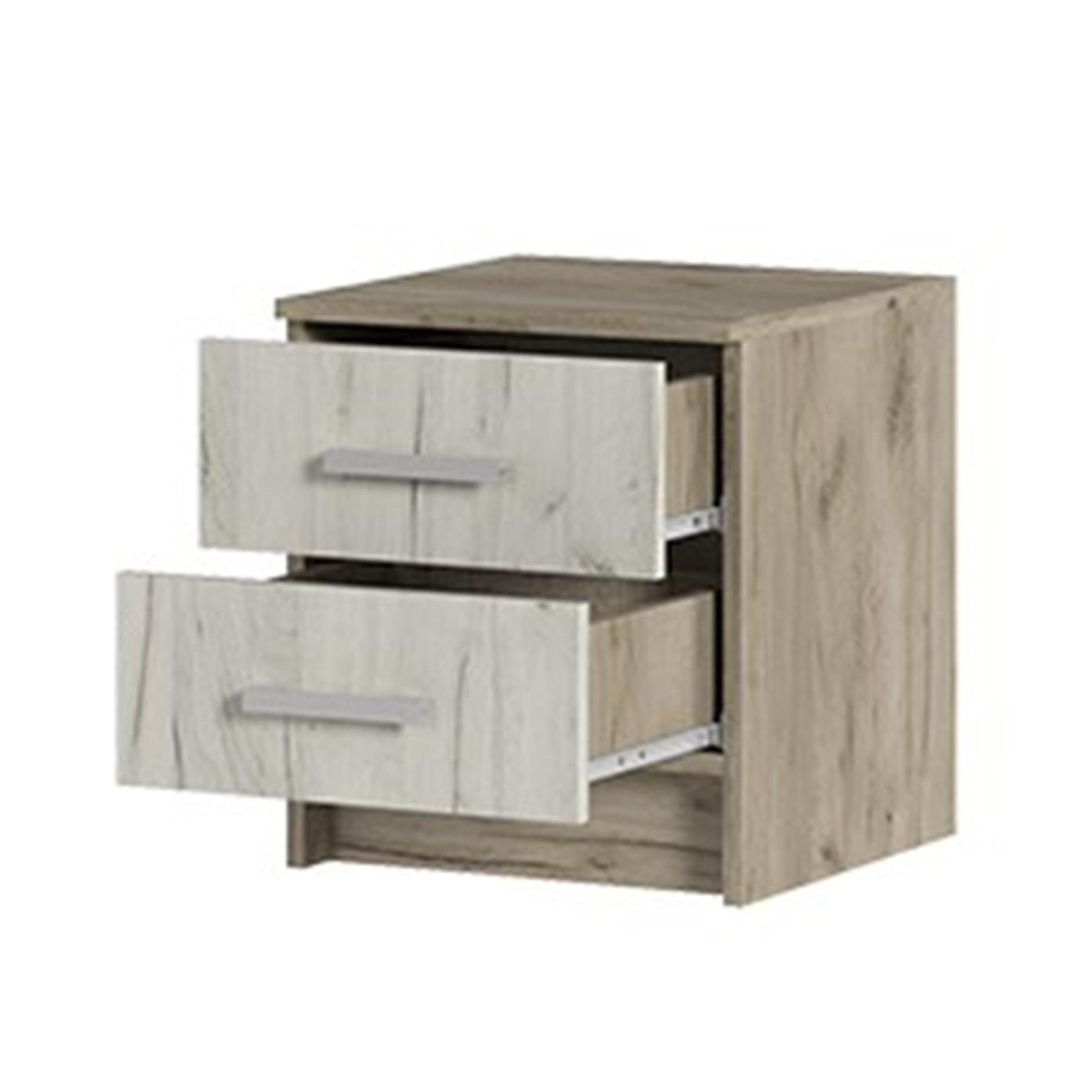 Спальня Тумба прикроватная ГАРМОНИЯ ТБ 601  (0,4х0,45х0,408) фасад ДУБ КРАФТ БЕЛЫЙ/корпус ДУБ КРАФТ 