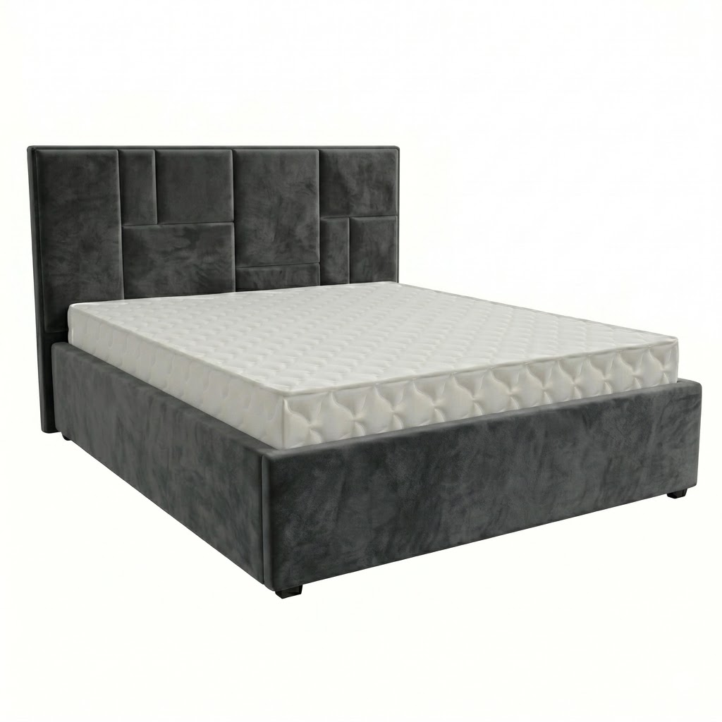 Кровать Монтана-1 1,6*2,0 с П.М. Тк. Sensey graphite 3 кат  Апогей