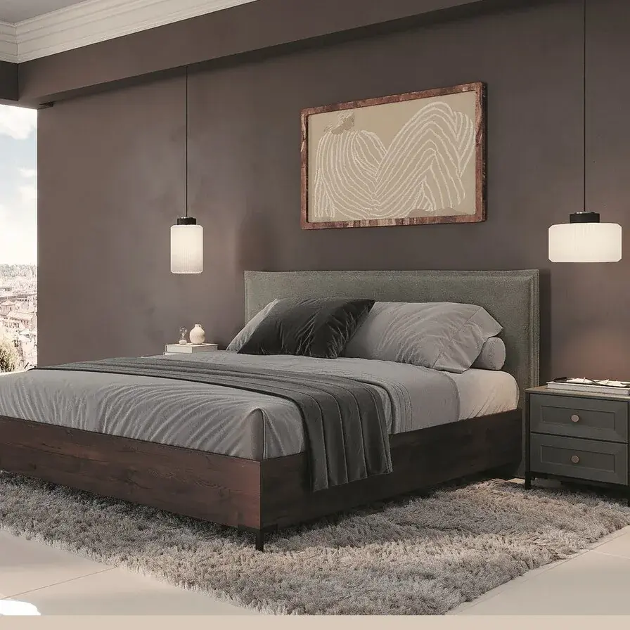 Тиана Тумба прикроватная Дуб Апрель темный/Мидори