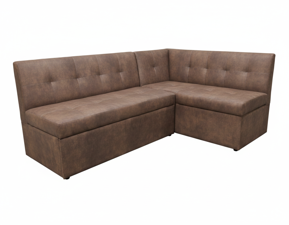 Диван угловой Визит (правый) Тк.Коламбия шоколад 1 кат Евромебель