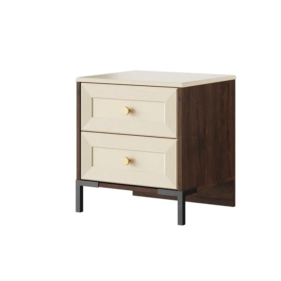 Тиана Тумба прикроватная Дуб Апрель темный/Оливин