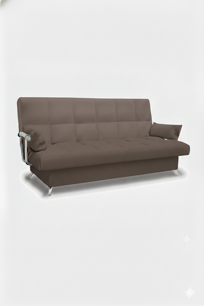 Диван Финка ДК с хром.бок. прямой Тк.SELFIE Coffee 2 кат Апогей