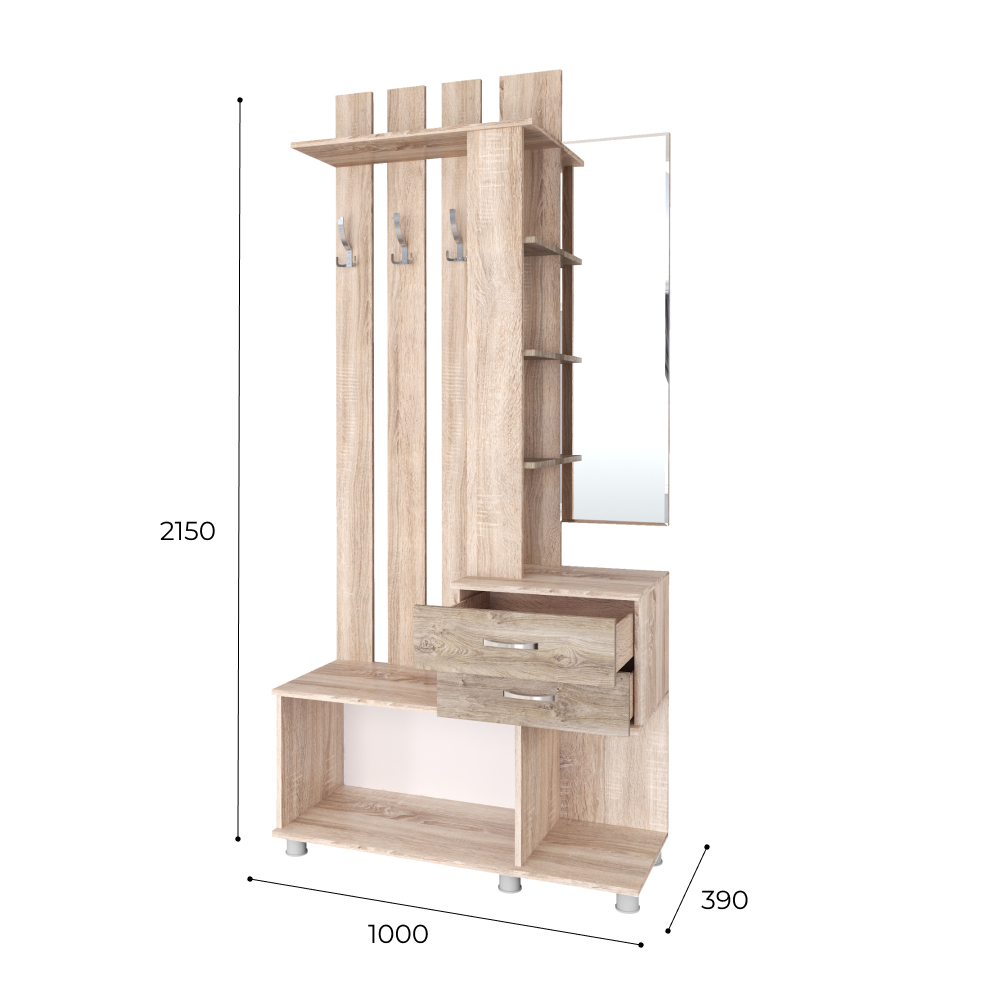 Прихожая Микс Арт ЦС дуб делано/белый