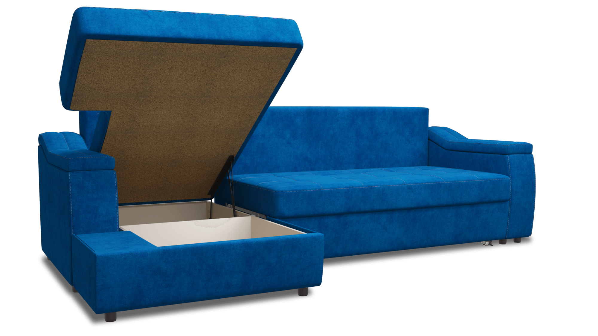 Диван угловой Бруно ДКУ-О NEW НБ левый Тк.LUMA 06 кофе с молоком 2 кат Апогей