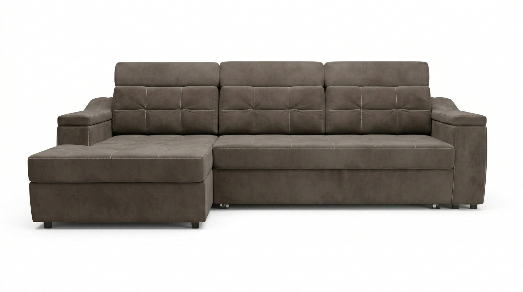 Диван угловой Бруно ДКУ-О NEW НБ левый Тк.LUMA 06 кофе с молоком 2 кат Апогей