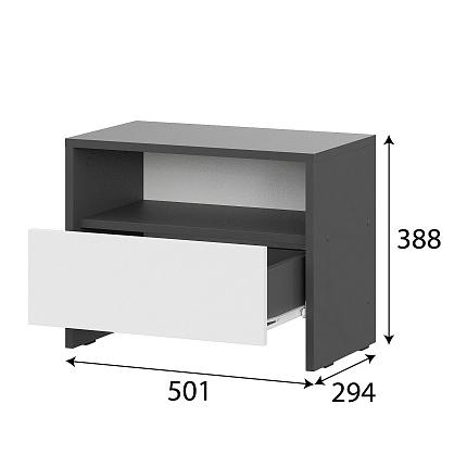 Модульная система "Дольче" Тумба прикроватная (Графит/Белый)