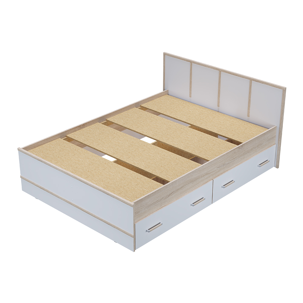 Кровать 1,4 м "Сакура" дуб сонома/белый