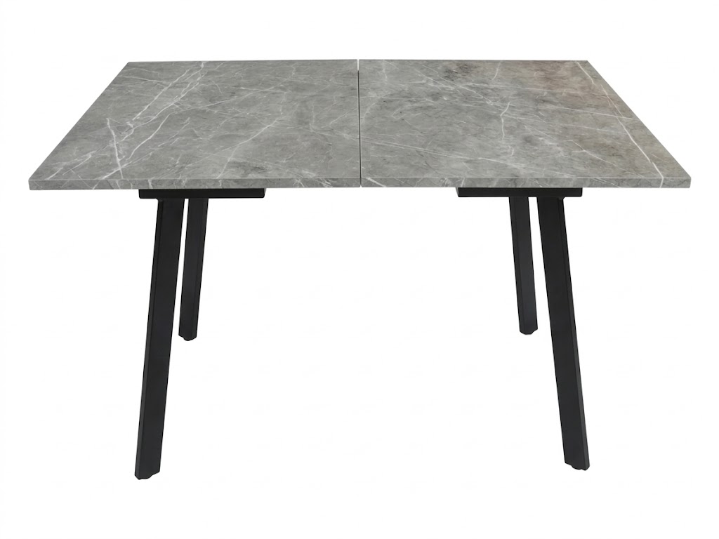 Стол Олимп раздвижной 1200(1530)*800 ноги лофт черные Черное Пл.7237 Серый тунис Висма
