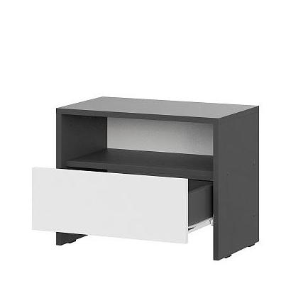 Модульная система "Дольче" Тумба прикроватная (Графит/Белый)