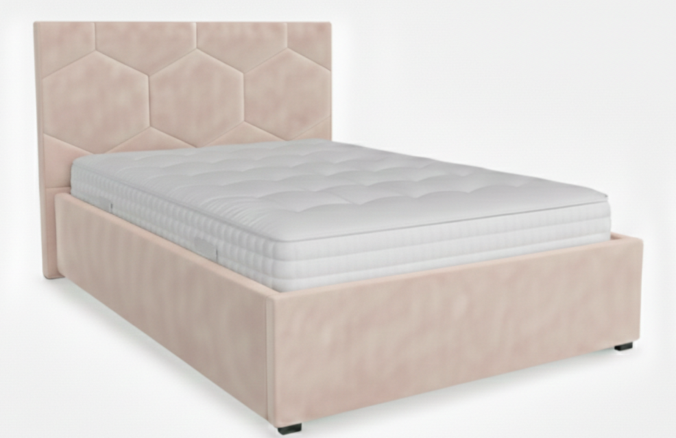 Кровать Соты-1 1,6*2,0 с П.М. Тк.CANDY 02 (КН) нежно-розовый 2 кат  Апогей
