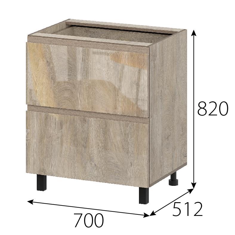 Кухонный гарнитур "Этна" Стол-рабочий 700 (7с3я) Дуб Эндгрейн