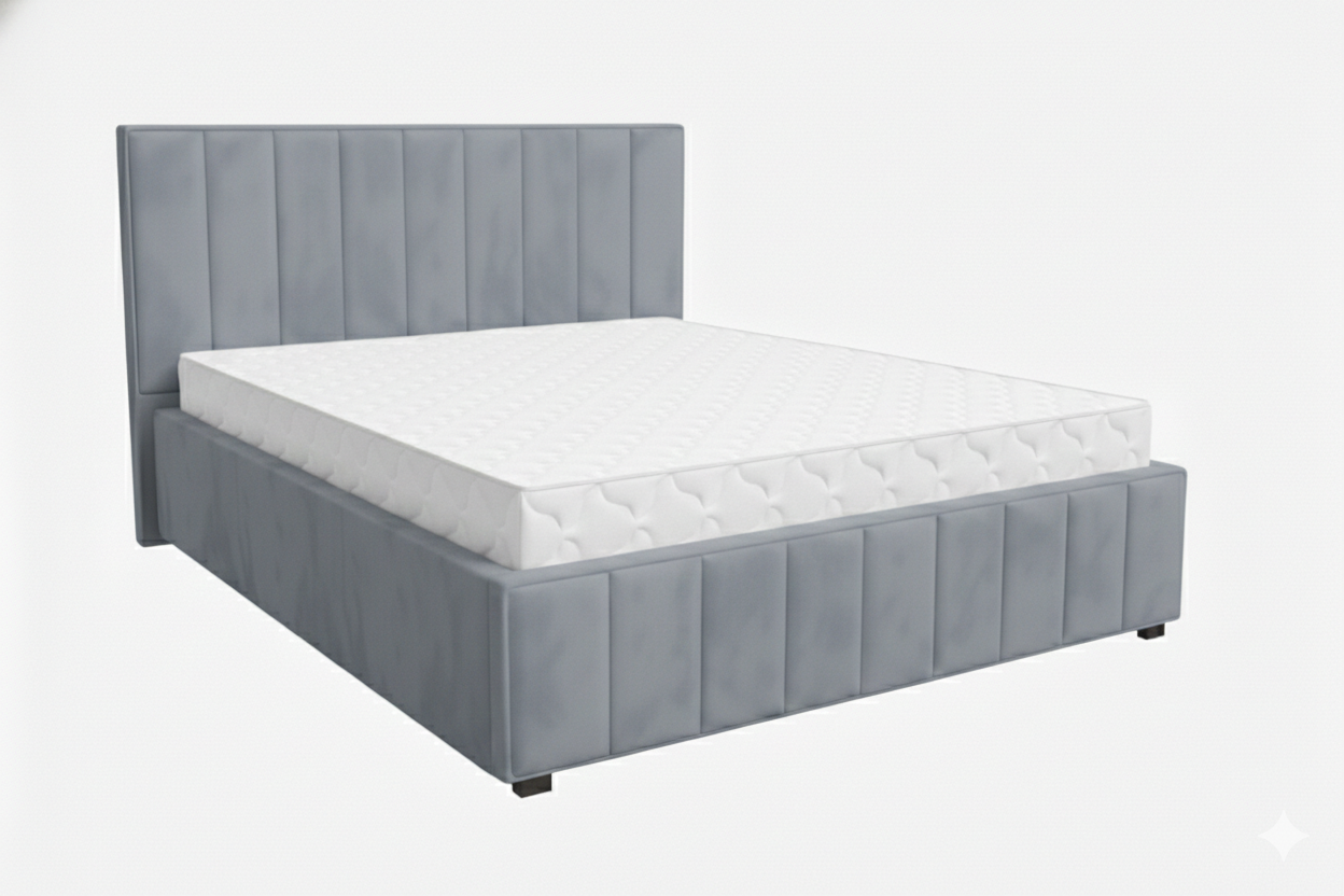 Кровать Кордова-1 1,6*2,0 с П.М. Тк. Frisco 81 UNIQ светло-серый 4 кат  Апогей