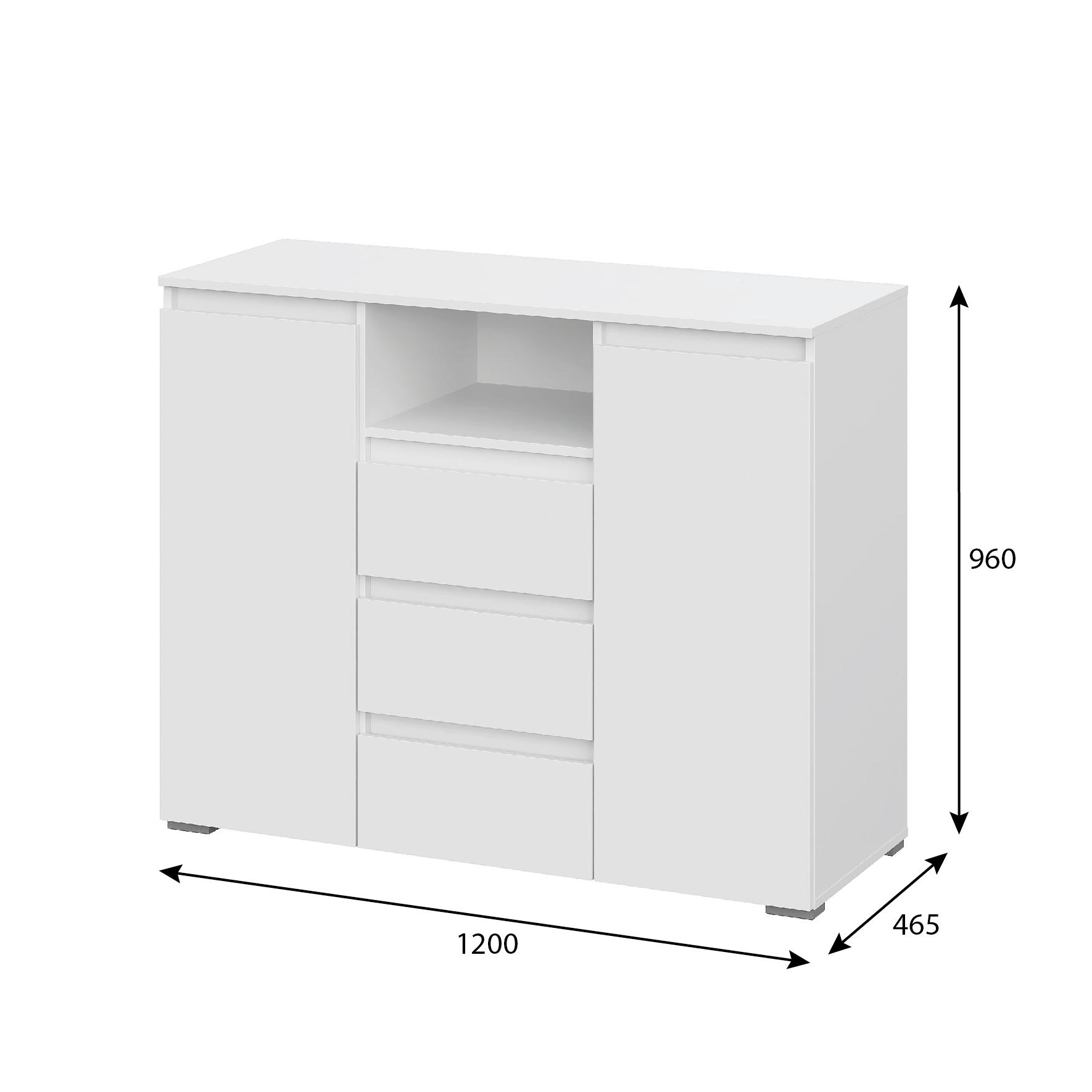 Люмо Комод КМ 01 1202х958х460 (БЕЛ/БЕЛ)