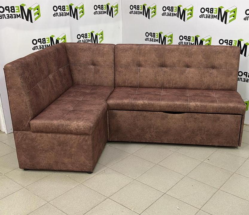 Диван угловой Визит (левый) Тк.Дакота нут 1 кат Евромебель