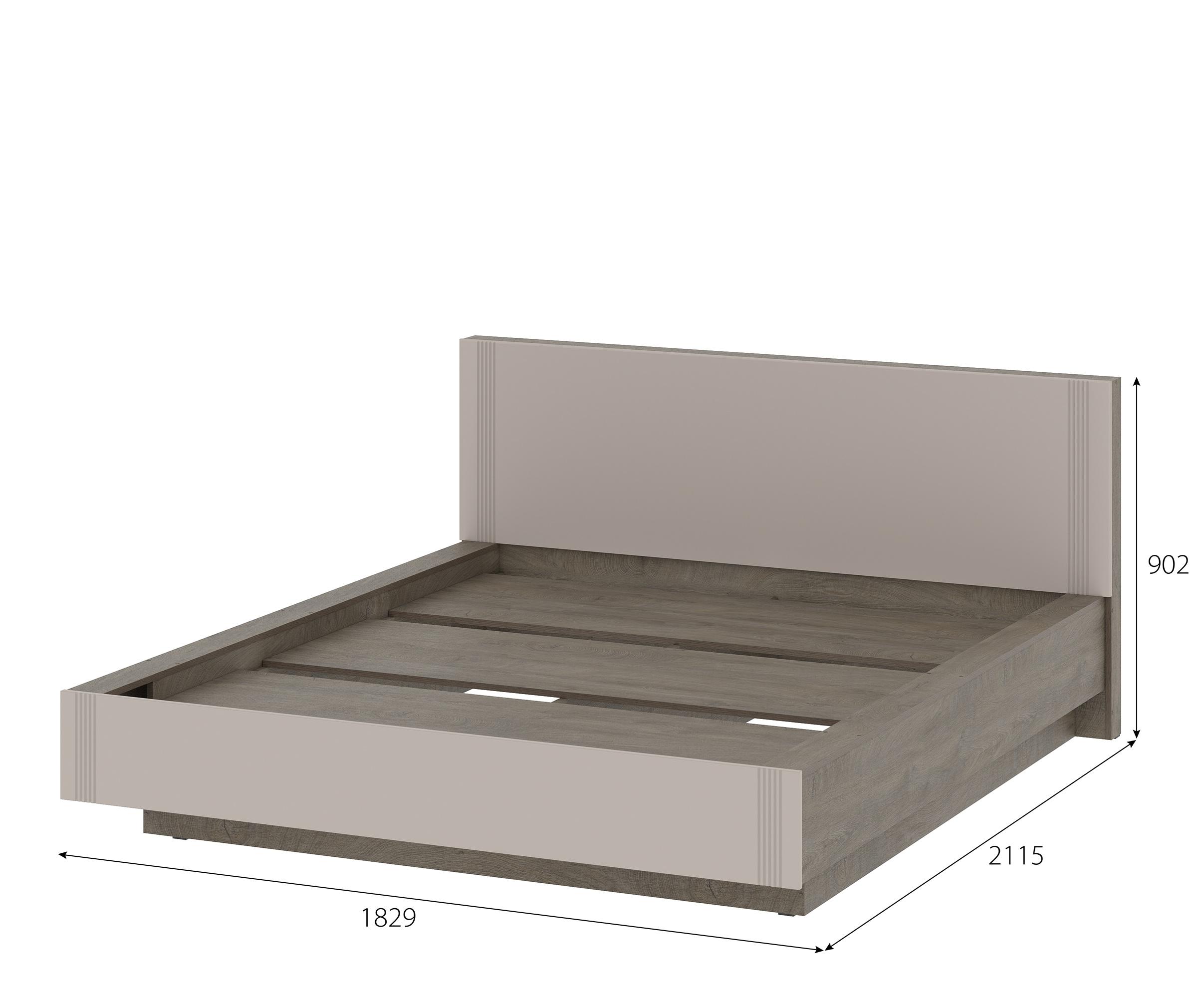 Модульная система "Одетта" Кровать (1,6х2,0) (КР1) Меланж/Дуб Эндгрейн
