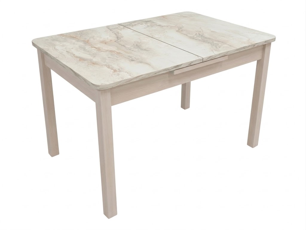 Стол Лидер раздвижной 1200(1500)*800 ноги квадро бежевые Бежевое Пл.3076 Марфил Висма