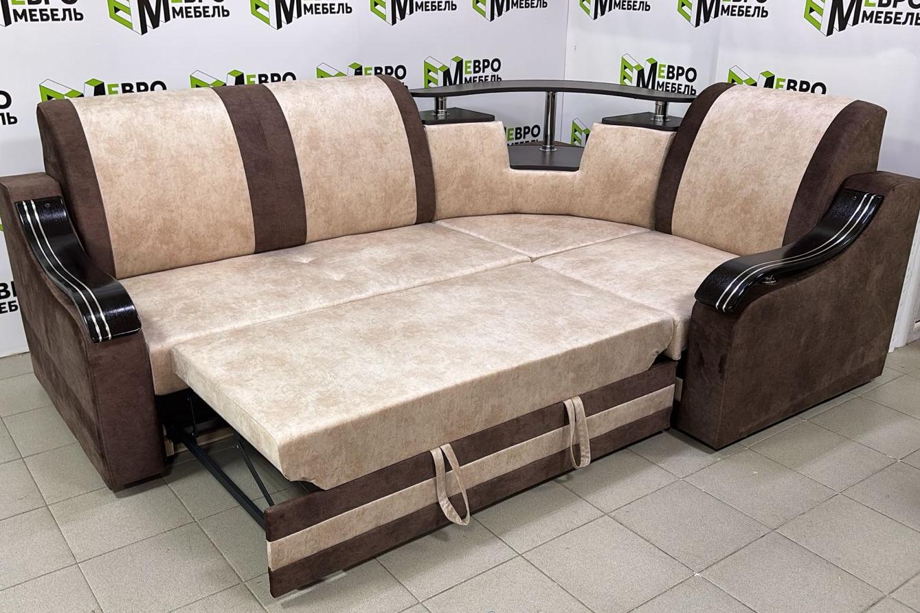 Диван угловой Мега УД3 Тк.Наполи 01 + Наполи 02 1 кат Евромебель