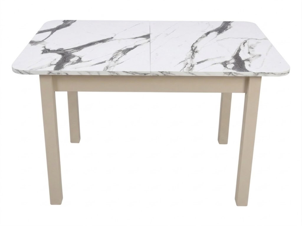 Стол Висма раздвижной 1200(1980)*800 ноги квадро бежевые Бежевое Пл.3027 Калаката Висма