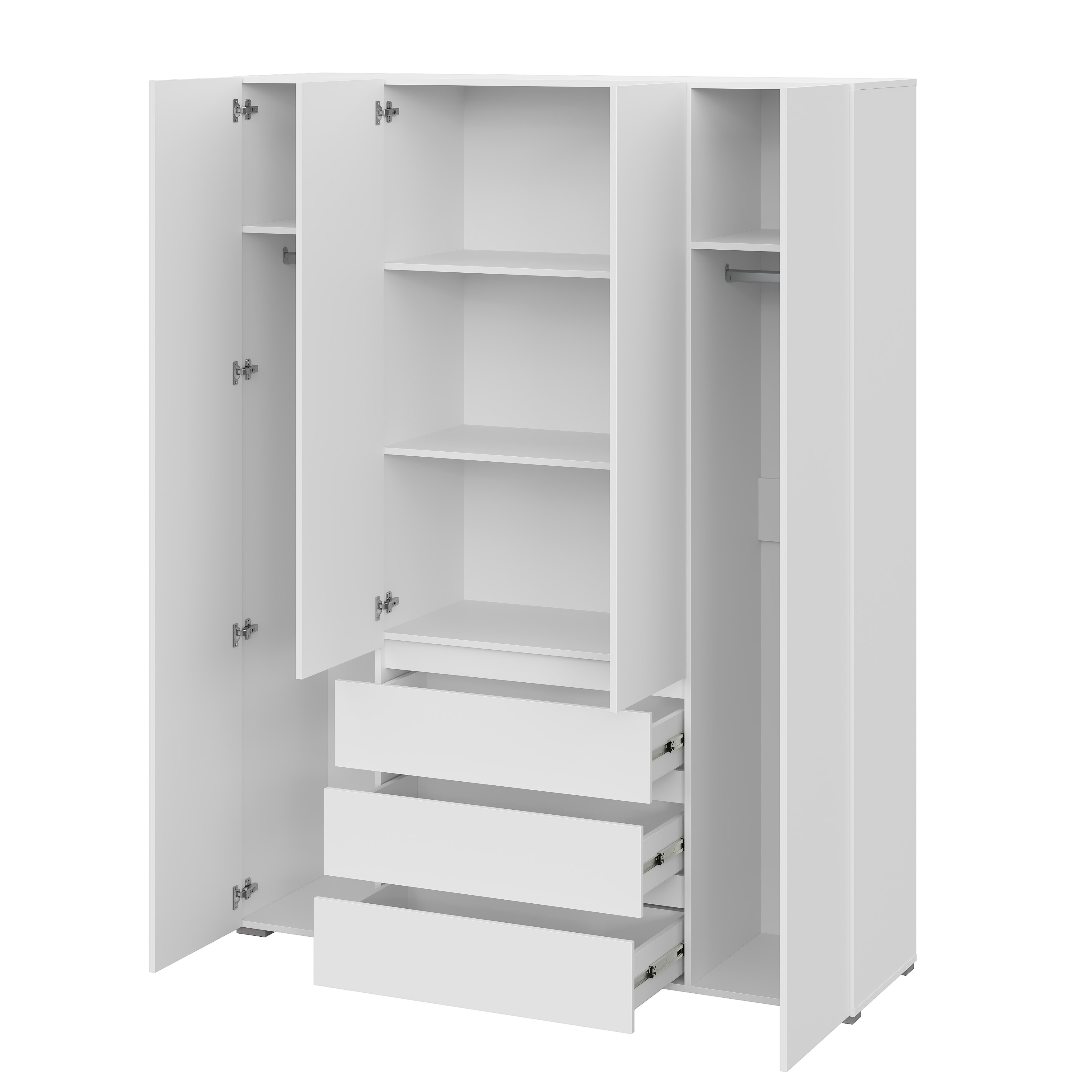 Люмо Шкаф с ящиками 4-х створчатый ШК 05 1600х2100х460 (БЕЛ/БЕЛ)