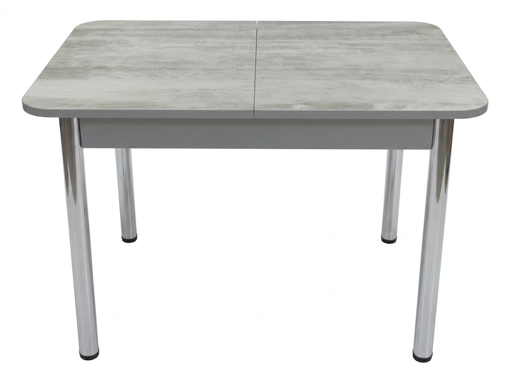 Стол Прямоугольный раздвижной 1100(1400)*700 ноги хром Серое Пл.7219 мрамор грей Висма