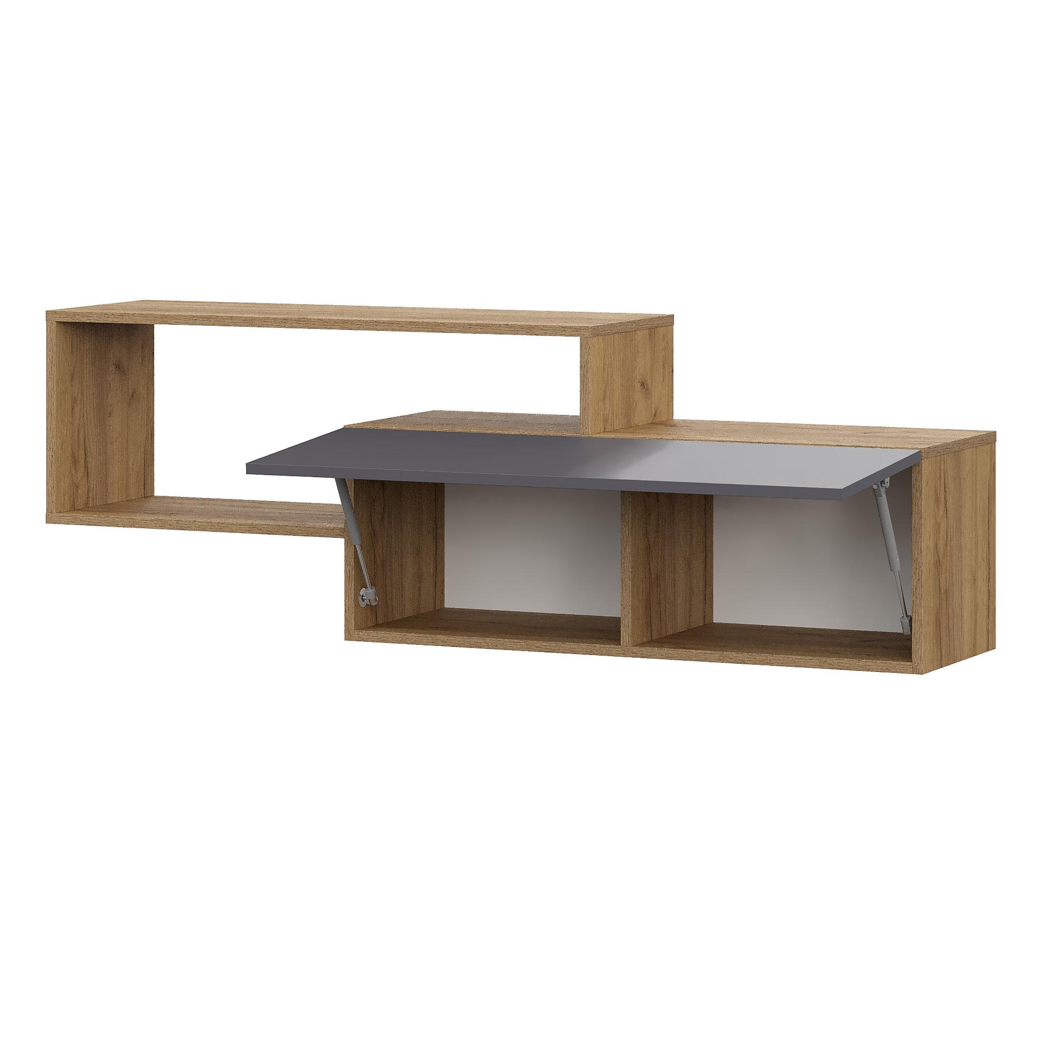 Люмо Полка навесная ПЛ 01 1402х472х330 (ДУБ КРАФТ ЗОЛОТО/СЕР)