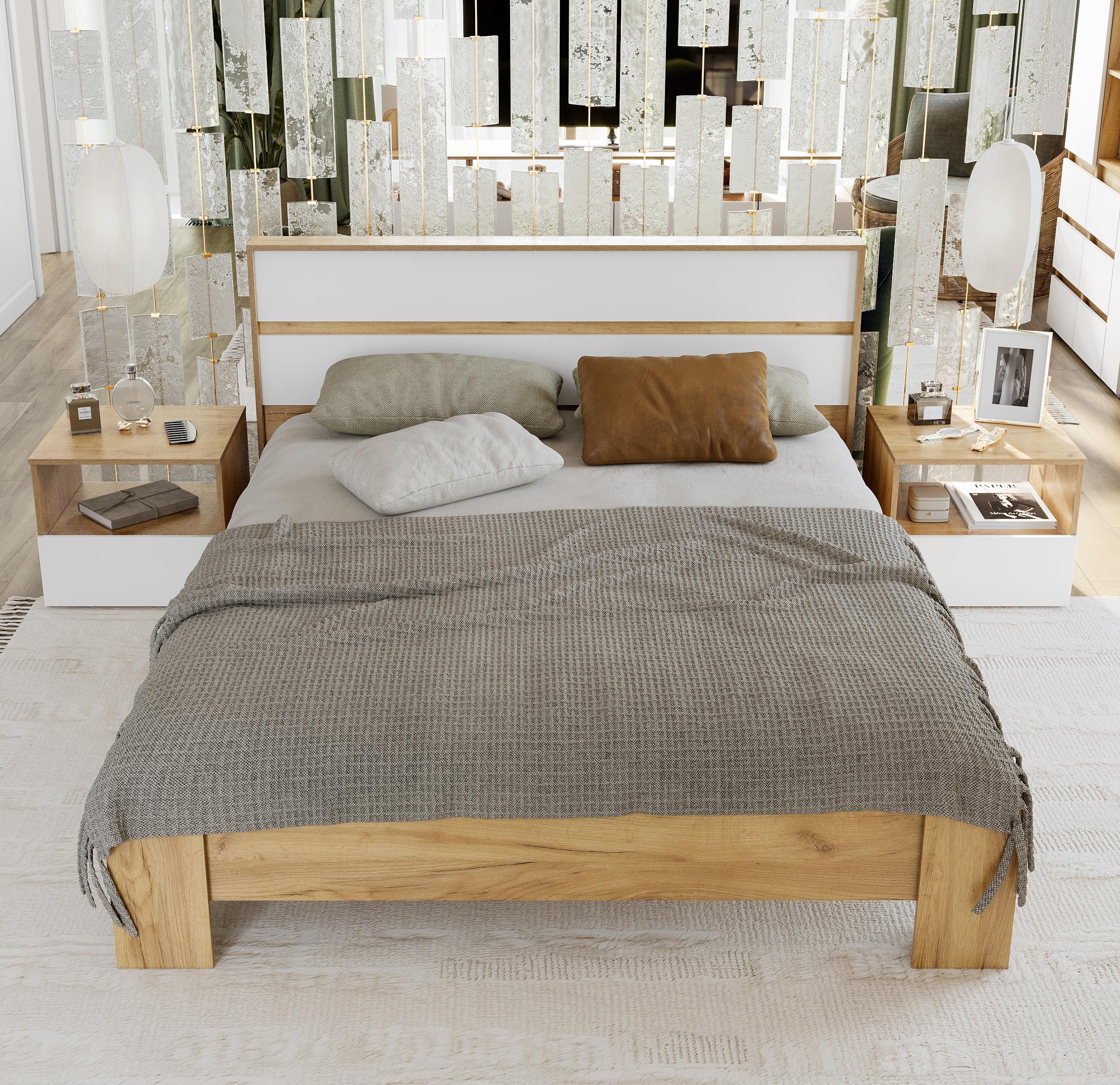 Люмо Тумба прикроватная ТБ 01 504х442х460 (ДУБ КРАФТ ЗОЛОТО/БЕЛ)