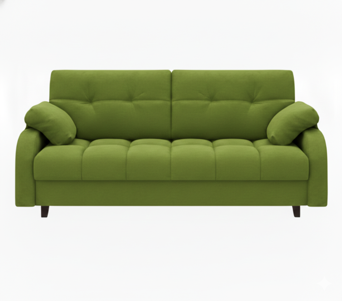 Диван Финка-4.1 ДК прямой Тк.SELFIE Lime 2 кат Апогей