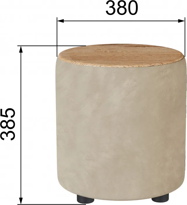 Пуф Пай бежевый/мдф дуб канадский