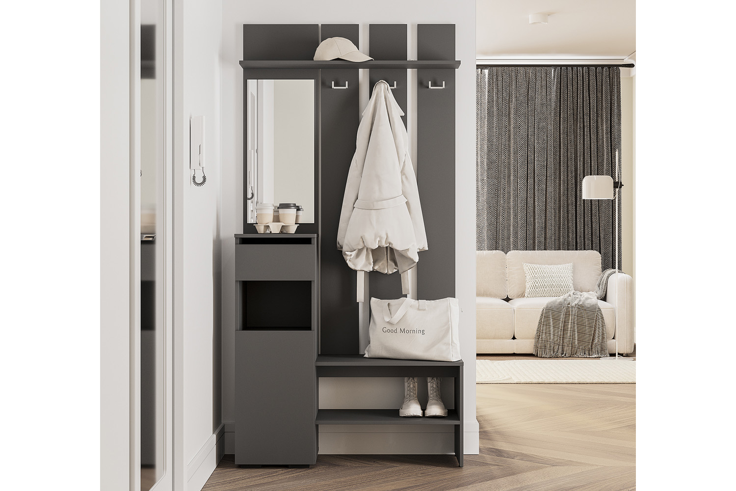 Прихожая "Мия" ПР-03 графит (графит)