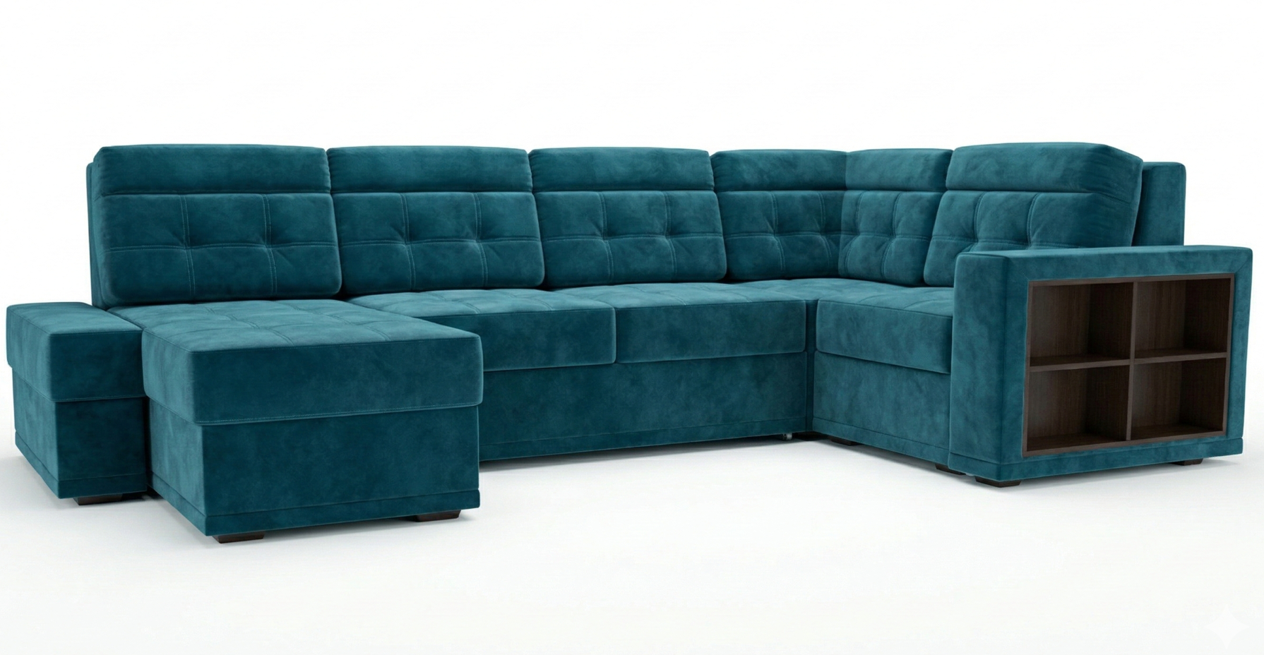 Диван угловой Мартин ДКУ-П Тк.Sensey Mineral Blue изумруд 3 кат Апогей