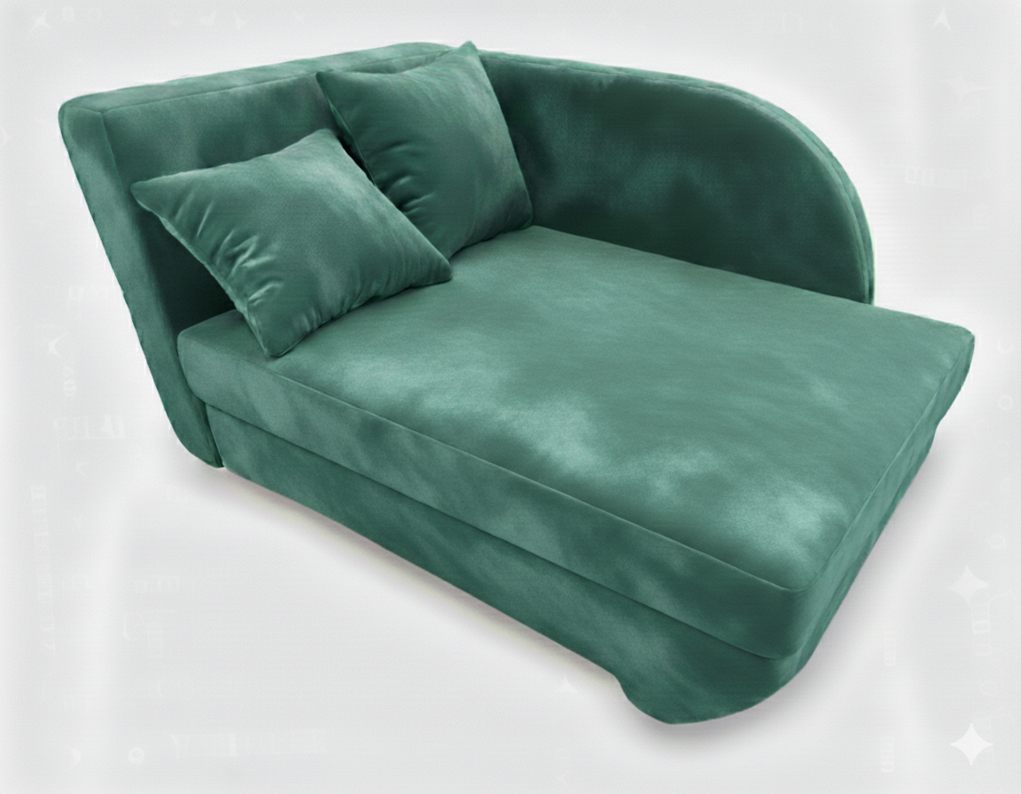 Кресло-тахта Юниор левый Тк.Фиоре емерденд изумруд 1 кат Евромебель