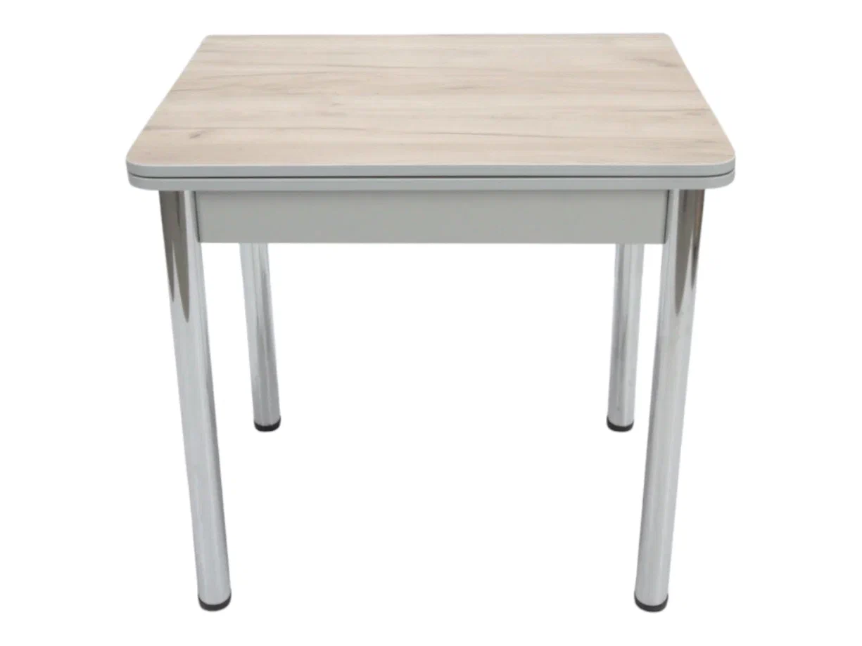 Стол Ломберный 800*600 мм (800*1200) ЛДСП Дуб крафт серый ноги хром