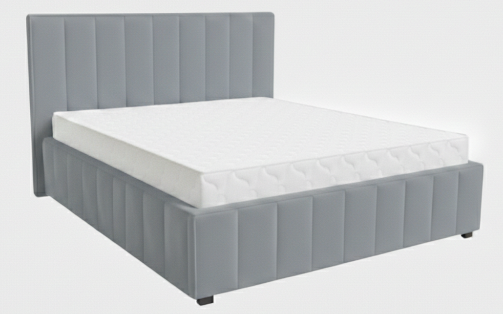 Кровать Кордова-1 1,6*2,0 с П.М. Тк. Frisco 81 UNIQ светло-серый 4 кат  Апогей