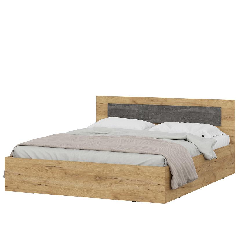 Мебель для спальни "МСП 1 Кровать двойная универсальная 1,6*2,0" Дуб золотой/Камень темный NN