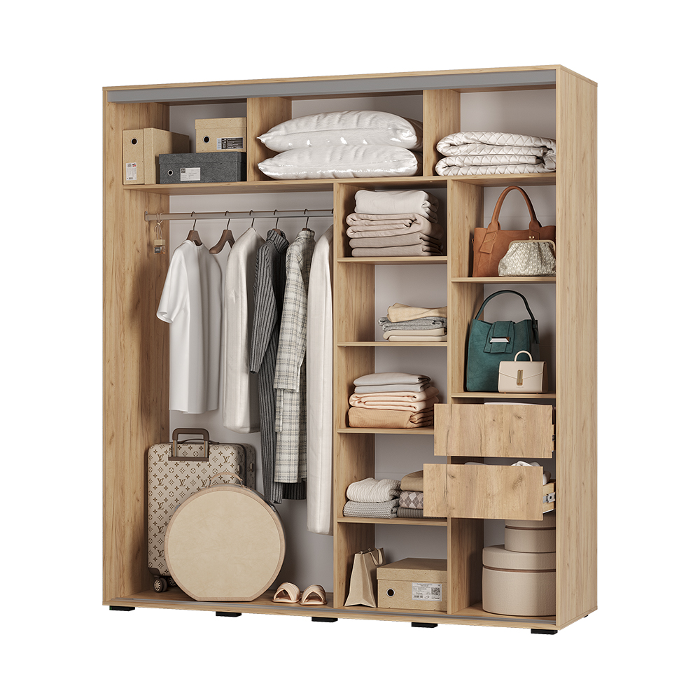 Шкаф-купе "Крафт-10" Крафт/Графит