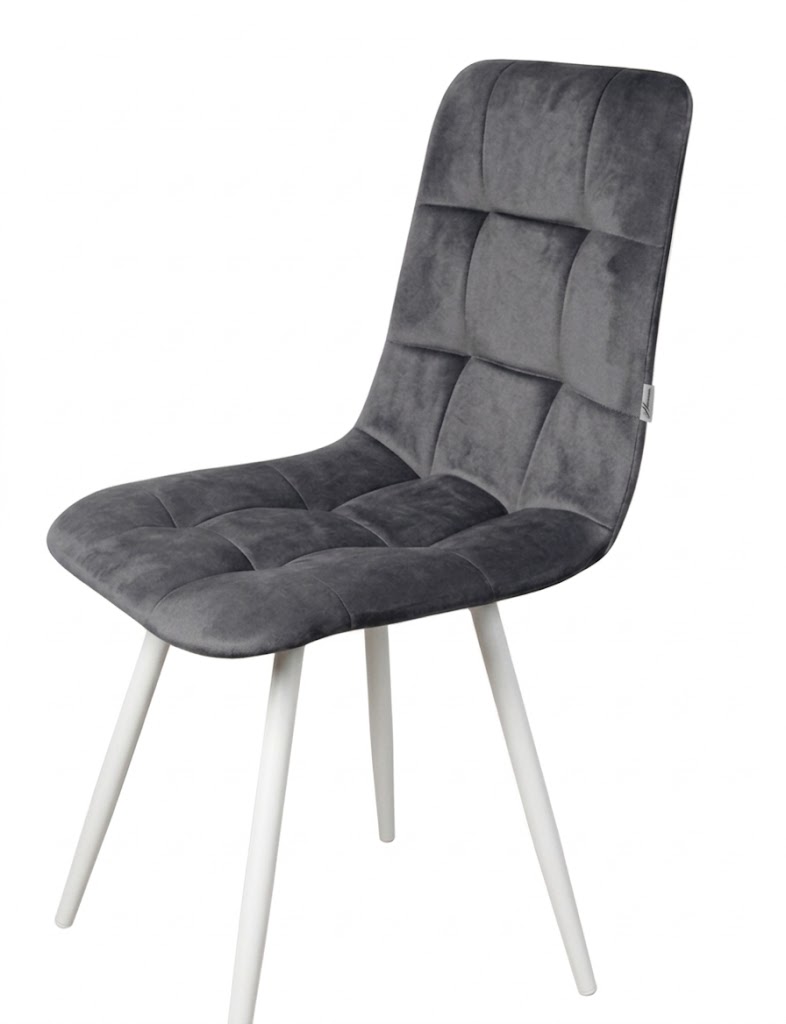 Стул "Фред" белый матовый (Томми 11 графит)