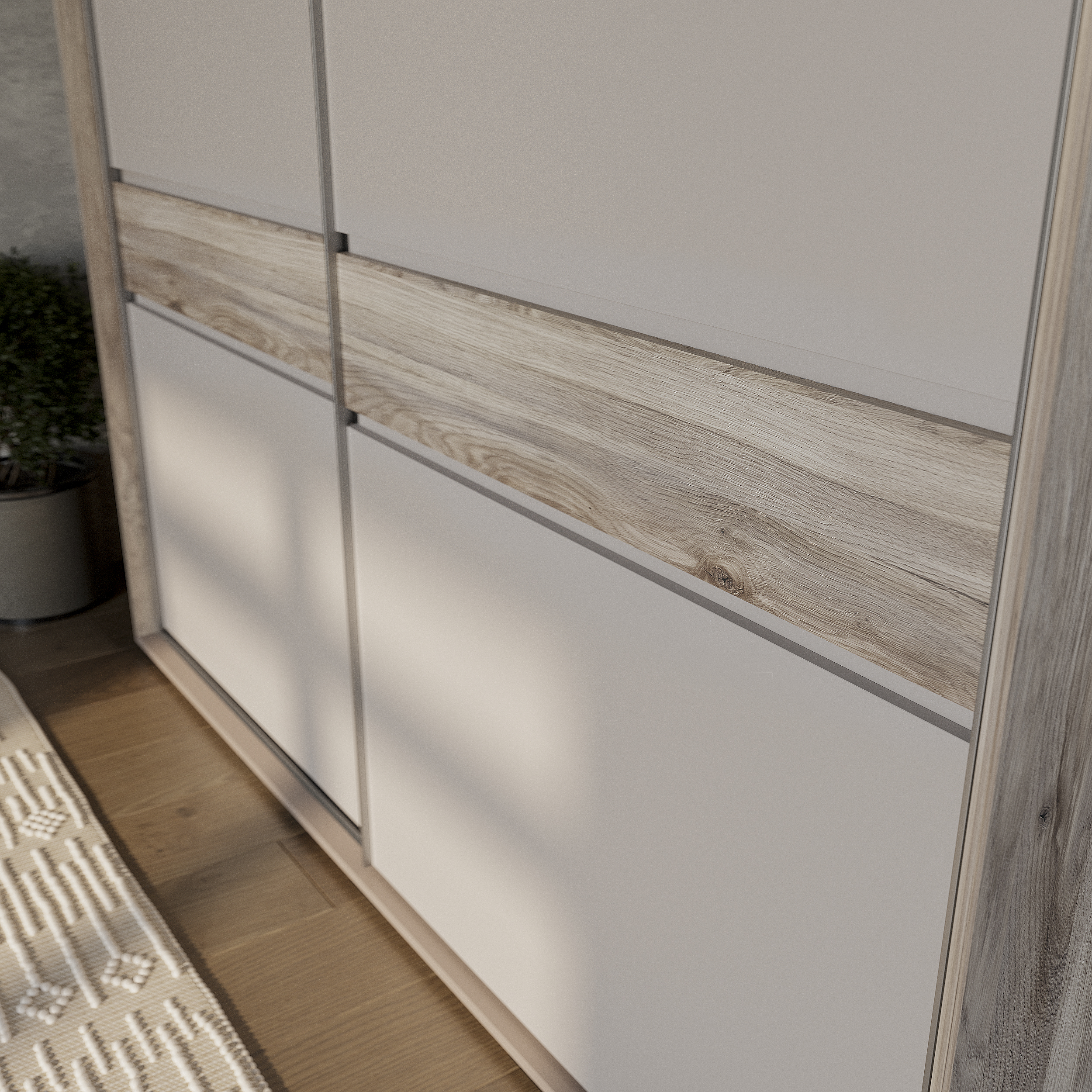 Шкаф-купе "Крафт-10" Дуб смоки/Кашемир