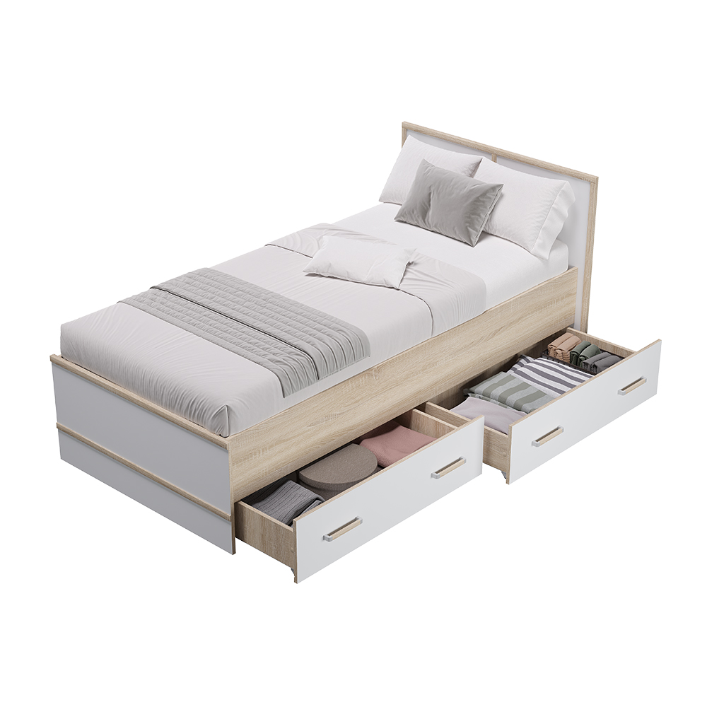 Кровать 0,9 м "Сакура" (дуб сонома/белый)