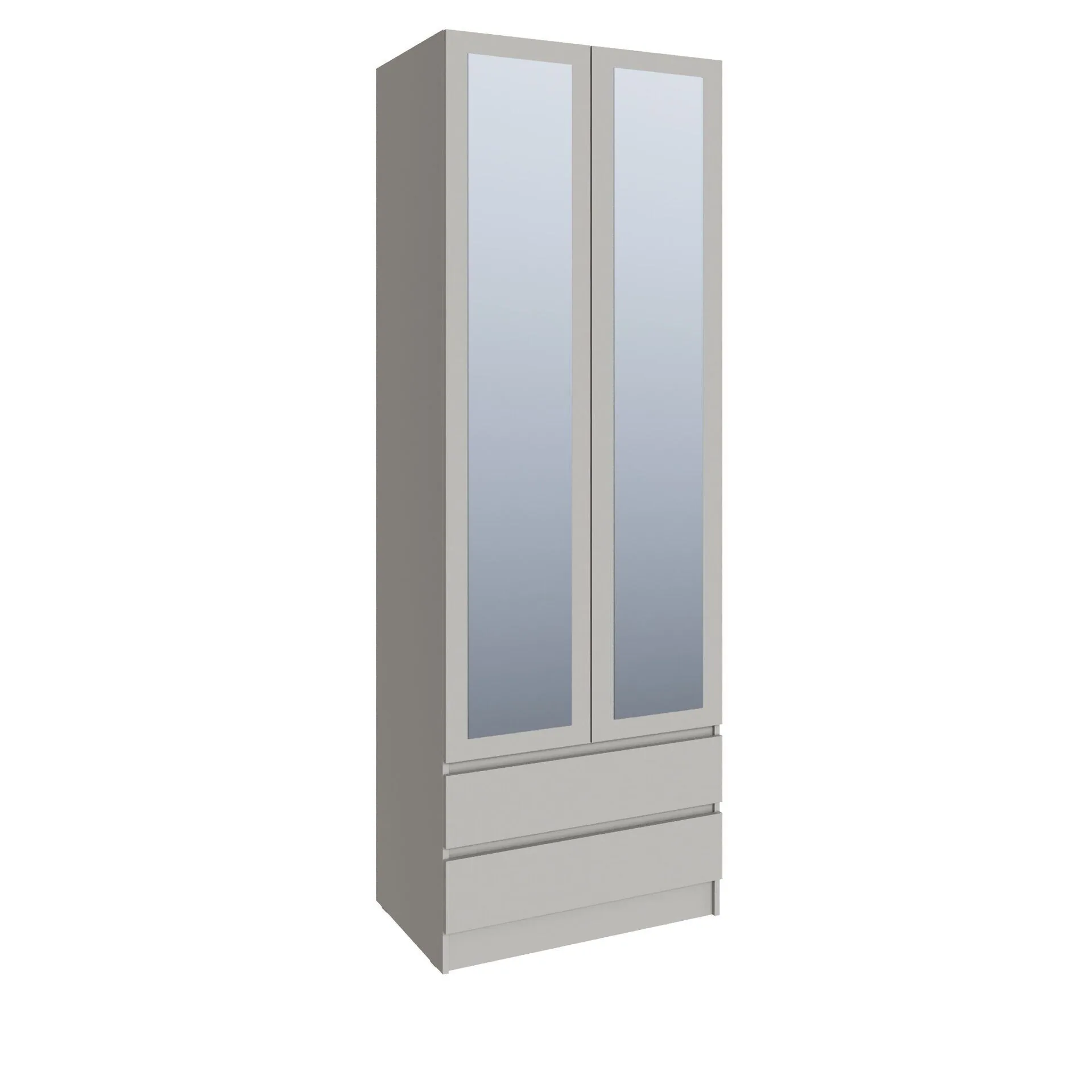 Шкаф Мадрид (0,8) с 2 ящ. без ручек с зеркалом кашемир