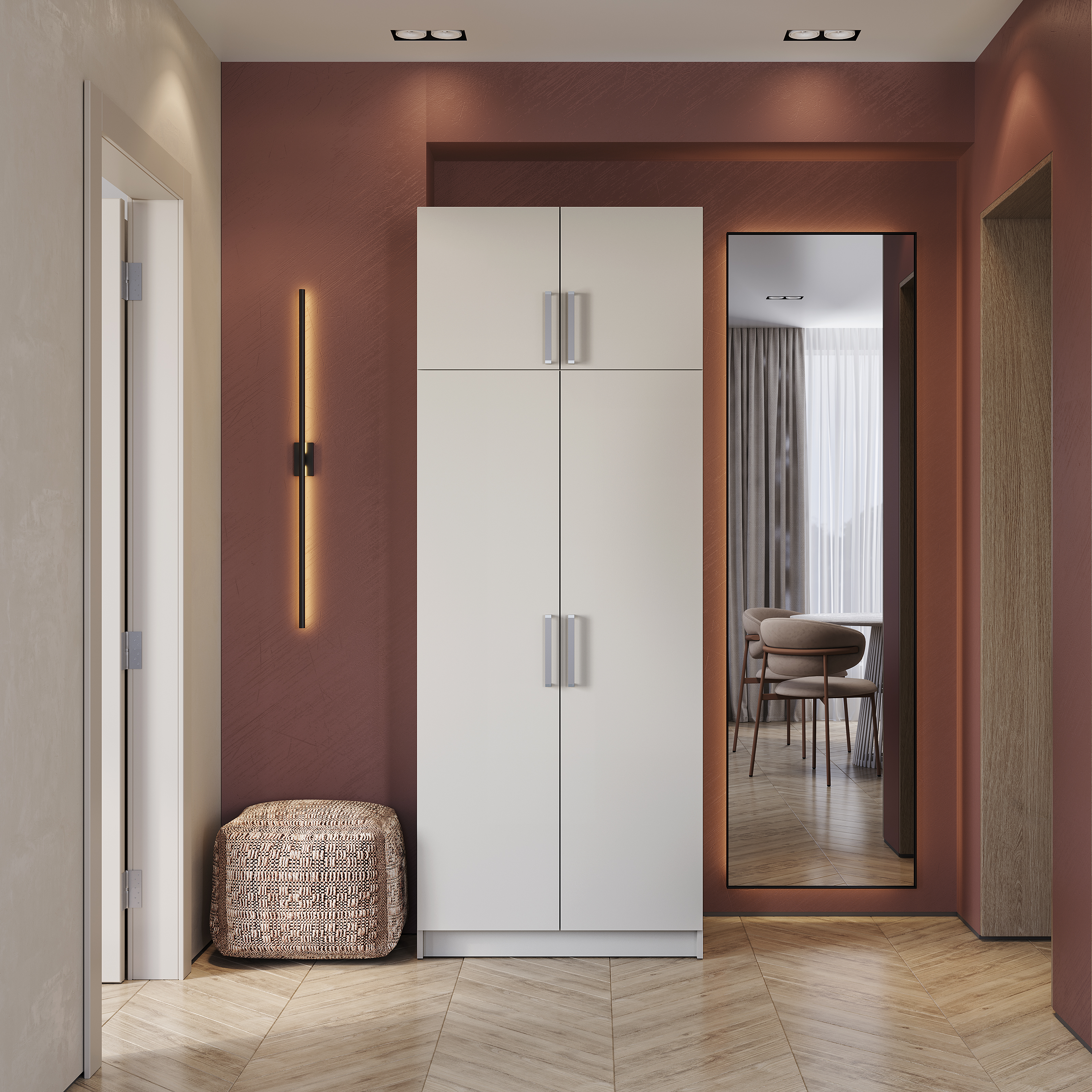 Шкаф 2-х створчатый с перегородкой Кашемир