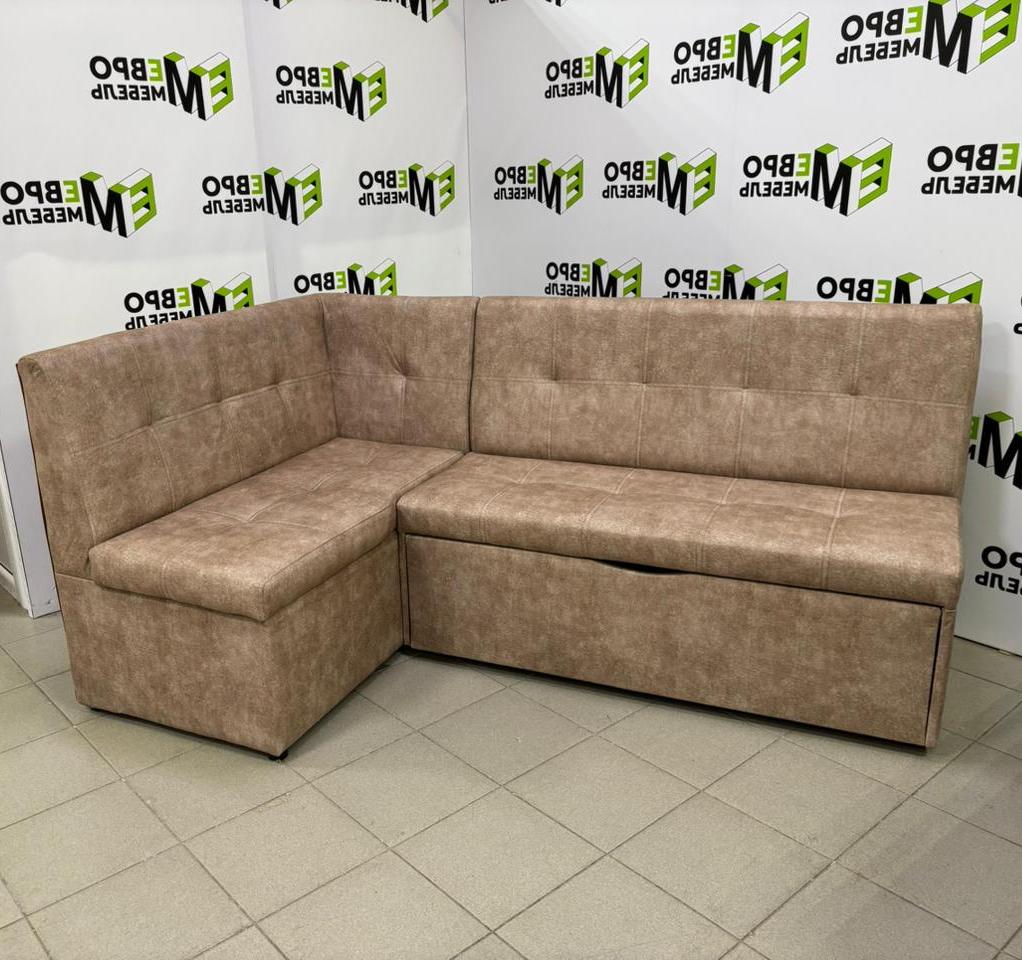 Диван угловой Визит (левый) Тк.Коламбия нут 1 кат Евромебель