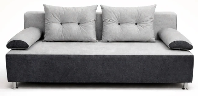Диван прямой Прима Эконом Тк.Lana 86 серый + Lana 80 св. серый 4 кат ЭКО