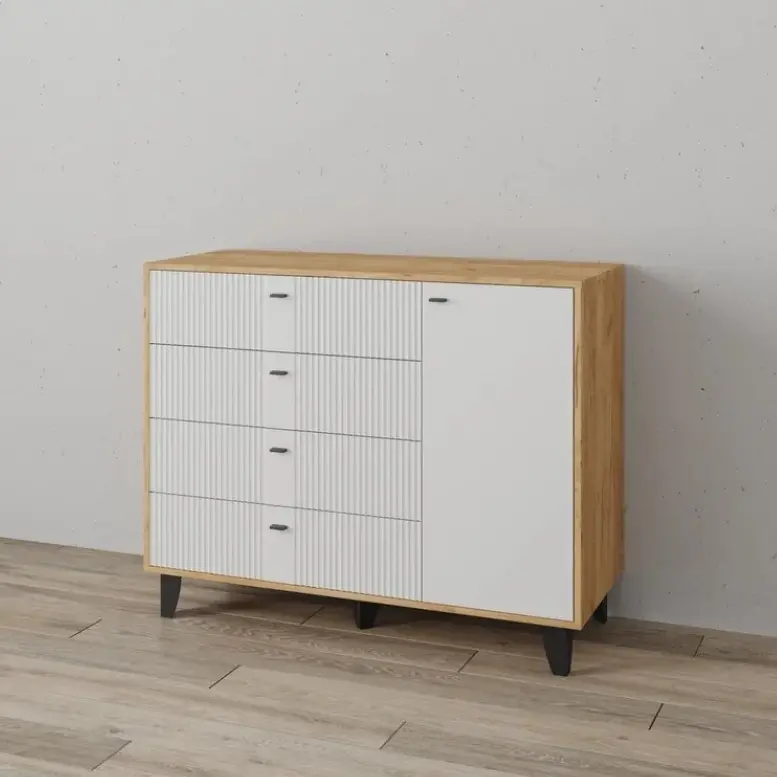 Комод Катрин-13 дуб крафт золотой/карбон фарфор