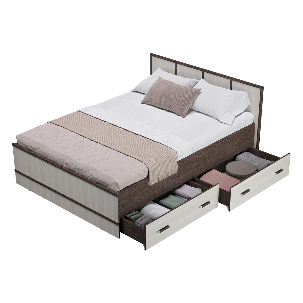 Кровать 1,4 м "Сакура" (венге/лоредо)