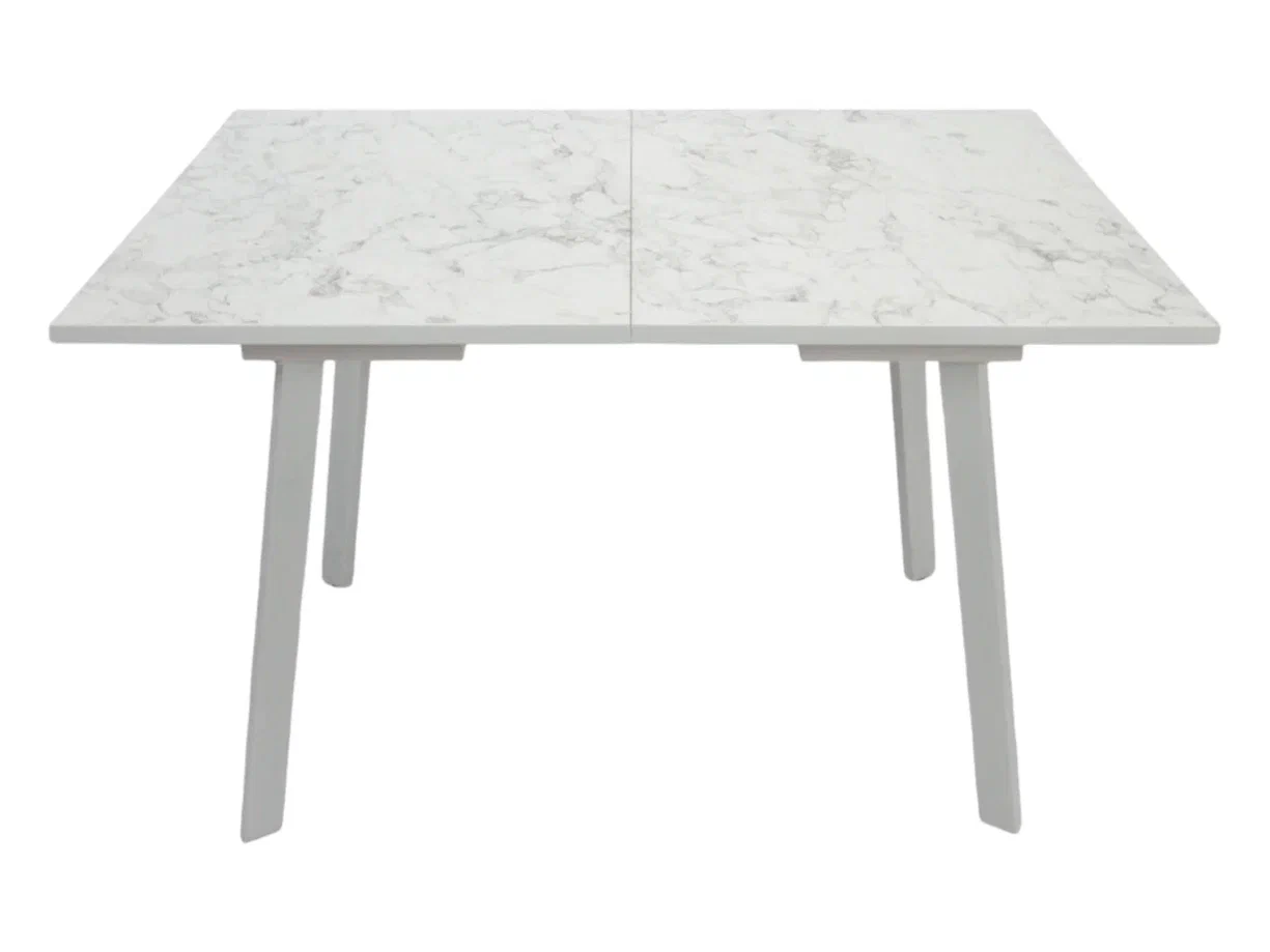 Стол Олимп раздвижной 1200(1530)*800 ноги лофт белые Белое Пл.3027 Калаката Висма