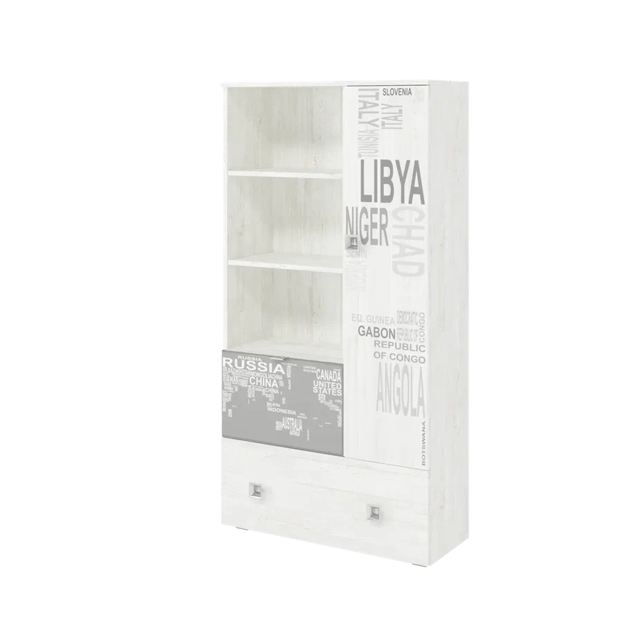 Поло Фасад №09/3 Шкаф книжный (серый графика)