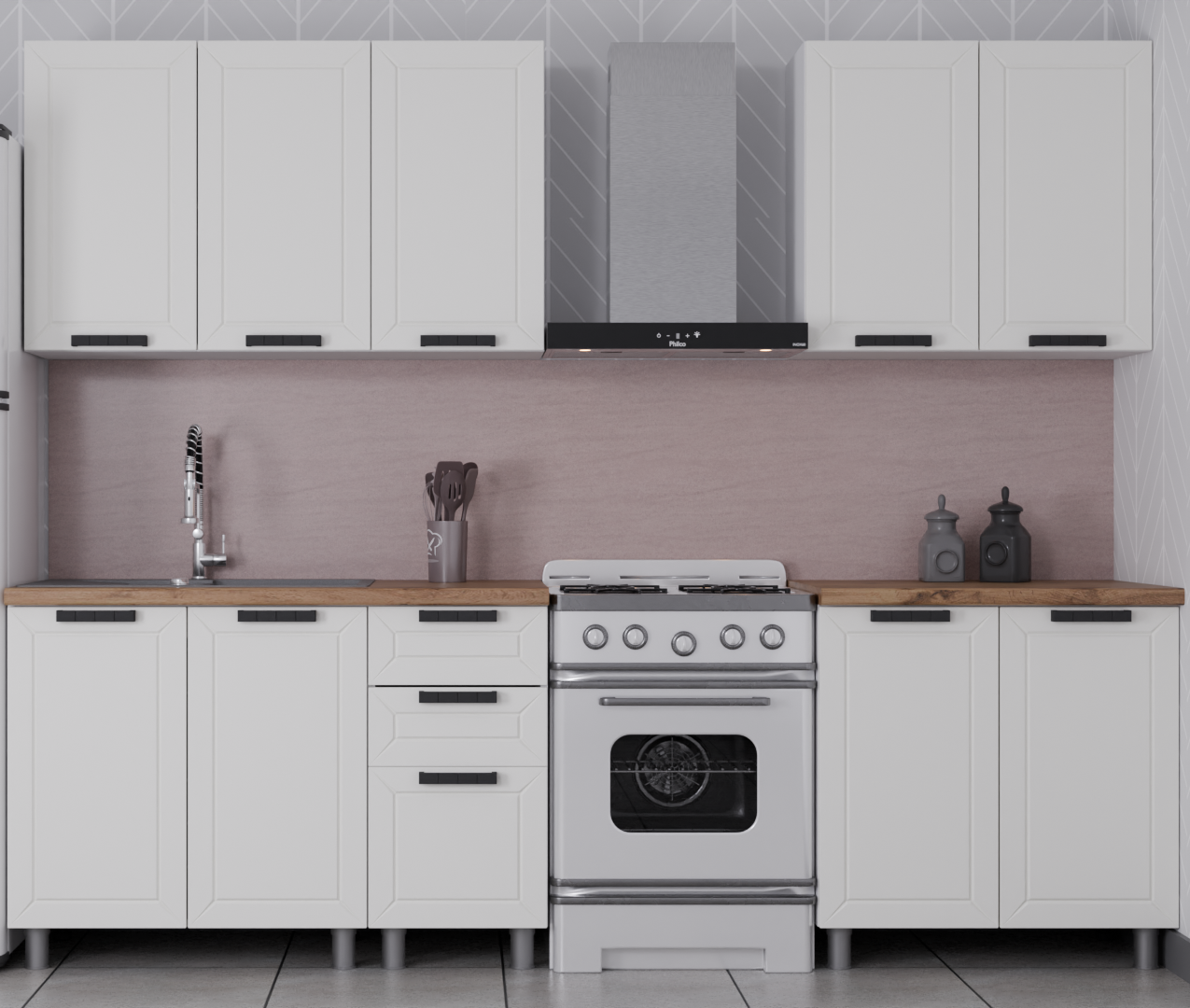 Кухня Лилия 2.0 Молочный/Дуб Эдда