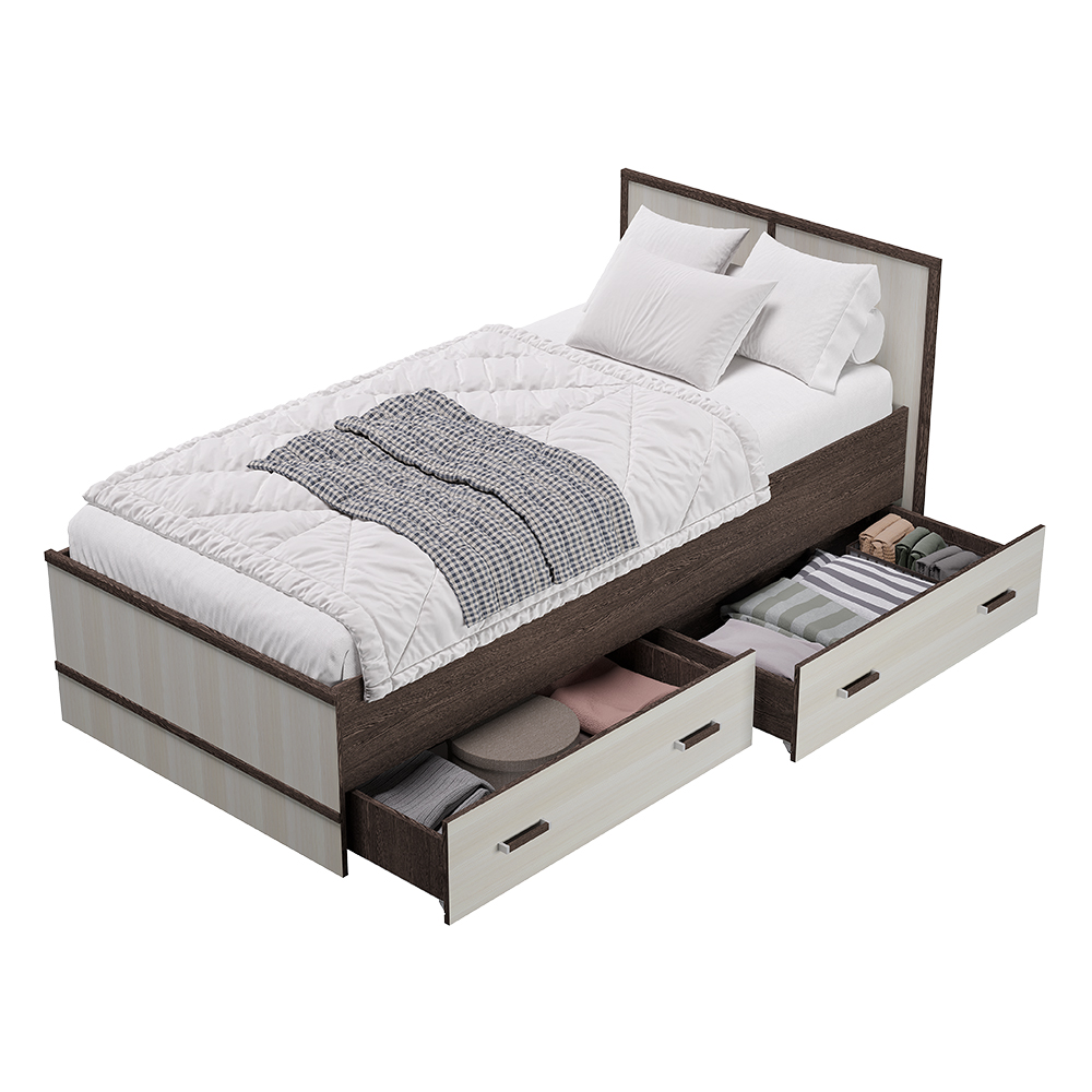 Кровать 0,9 м "Сакура" венге/лоредо