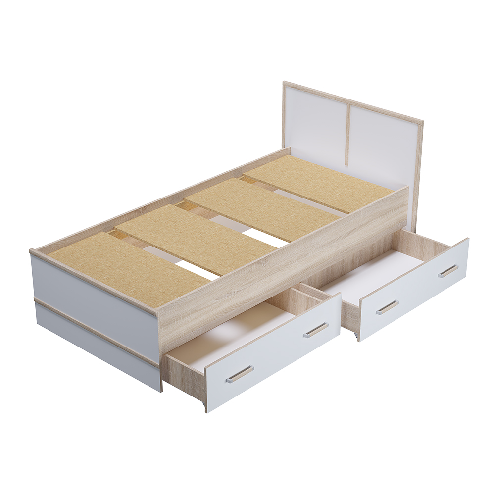 Кровать 0,9 м "Сакура" (дуб сонома/белый)