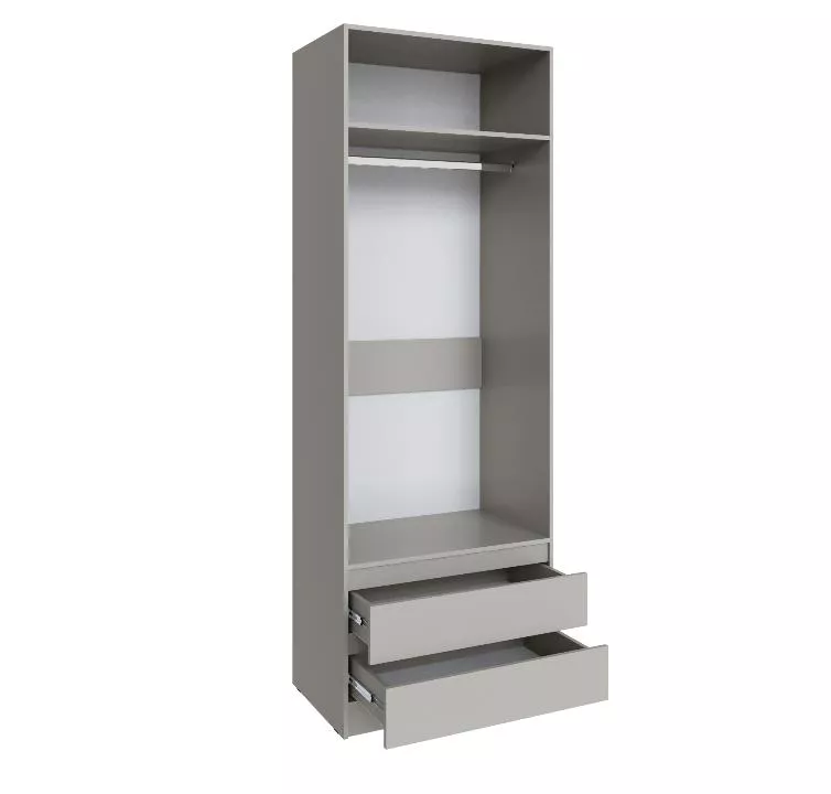 Шкаф Мадрид (0,8) с 2 ящ. без ручек с зеркалом кашемир